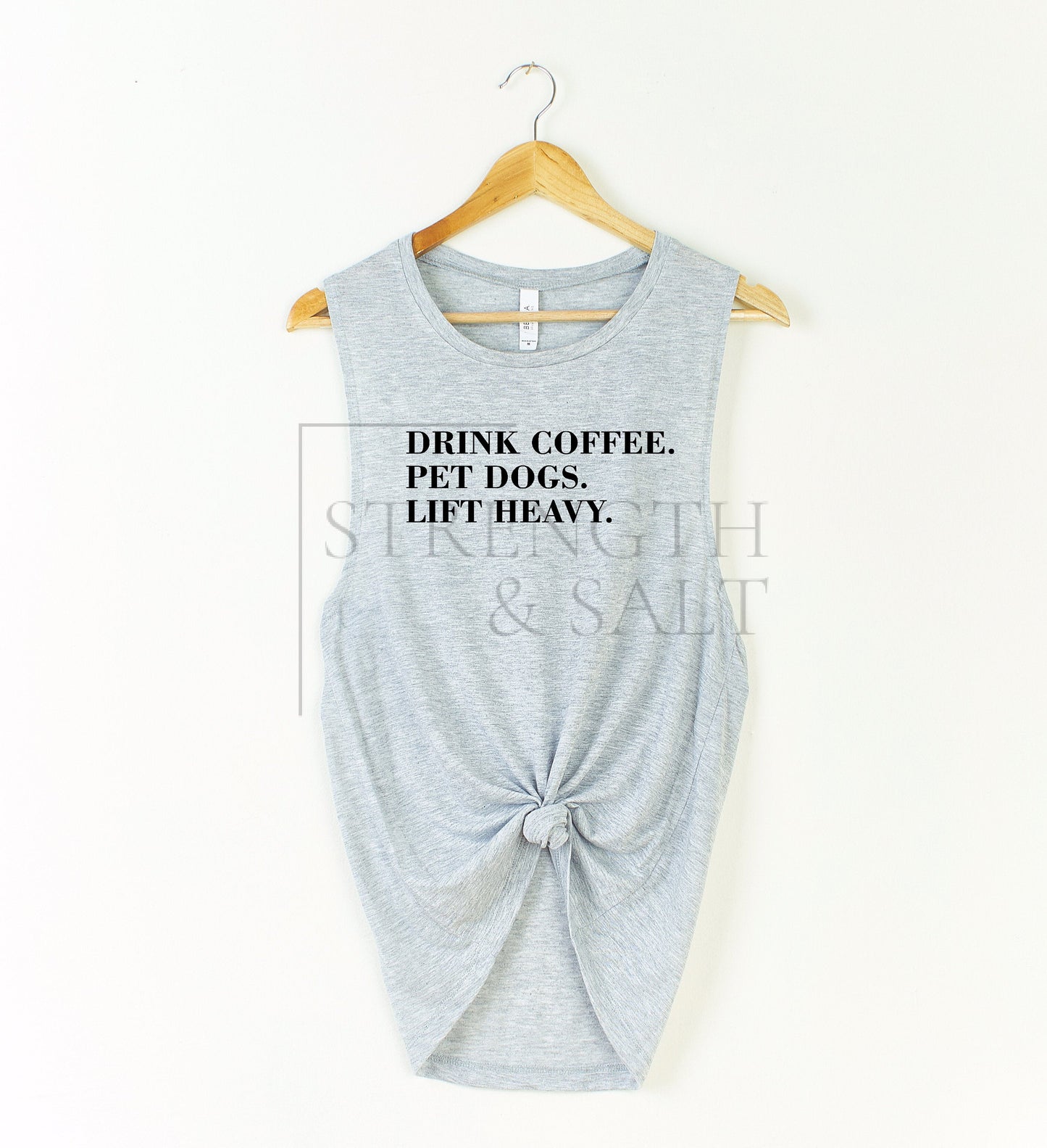 Drink Coffee Pet Dogs Lift Heavy Muscle Tank