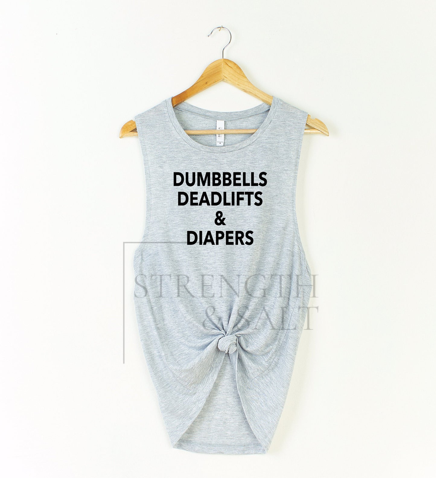 Dumbbells Deadlifts & Diapers Muscle Tank