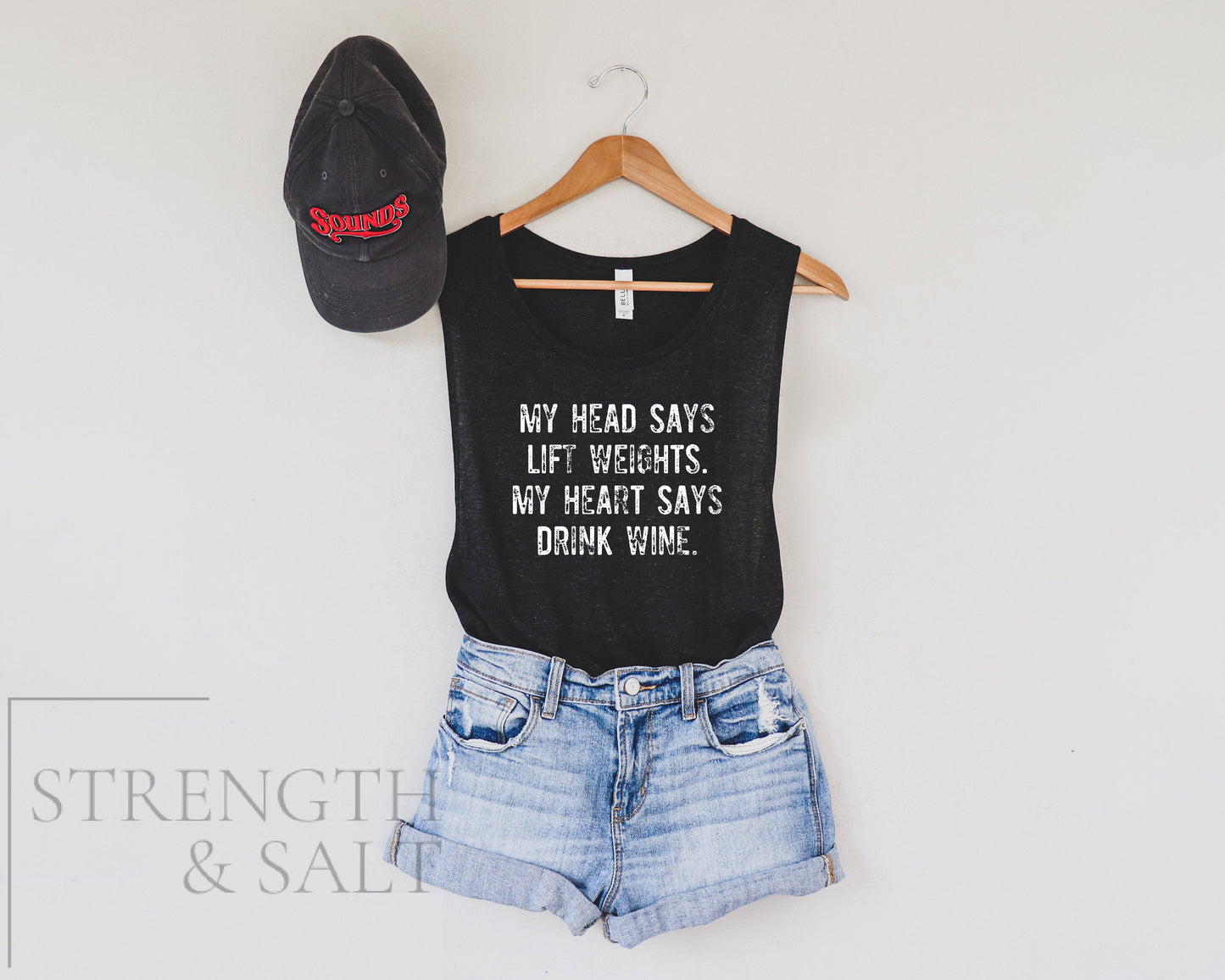 Lift Weights Drink Wine Muscle Tank