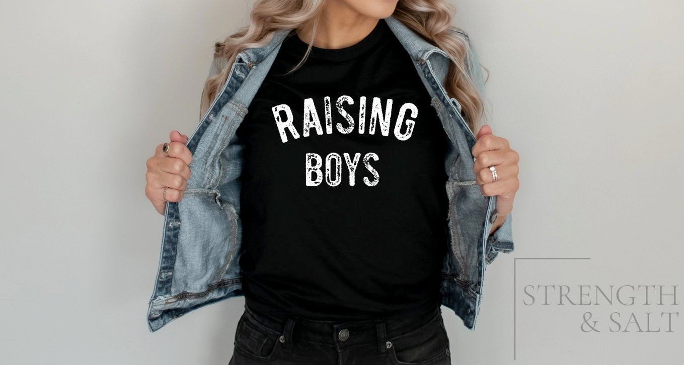 Raising Boys Tee | Raising Boys Shirt | Boy Mom Shirt | Mom Shirt | Simple Mom Tee | Cute Mom Tee | New Mom Gift | Gift for Her