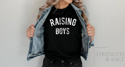 Raising Boys Tee | Raising Boys Shirt | Boy Mom Shirt | Mom Shirt | Simple Mom Tee | Cute Mom Tee | New Mom Gift | Gift for Her
