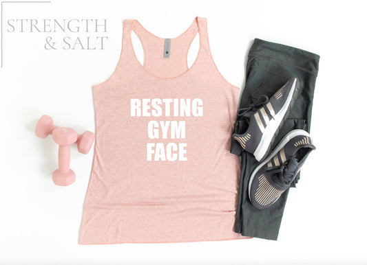 Resting Gym Face | Workout Tank | Gym Shirt | Workout Shirt Women | Women's Gym Tank | Funny Workout Top | Workout Shirt | Lifting Tank